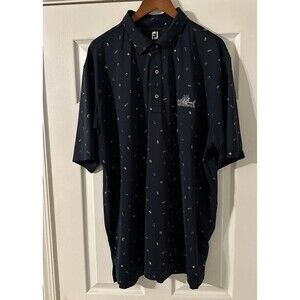 FJ FootJoy Polo Shirt Men’s 2XL Golf Performance Blue  Legends